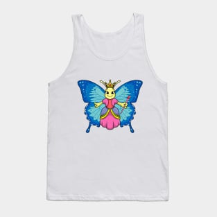 Butterfly as a queen with crown and magic wand Tank Top